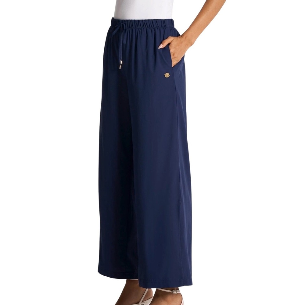 Coolibar NWOT Petra Wide Leg Pants Navy Blue UPF 50+ Sun Protection Womens Size - Picture 2 of 12